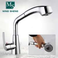 Chrome Single Handle UPC Retractable Pull Out Down Sprayer Kitchen Mixer Taps Faucets with Gravity Ball