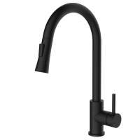 pull out pulldown sprayer kitchen faucet tap mixer in matte black