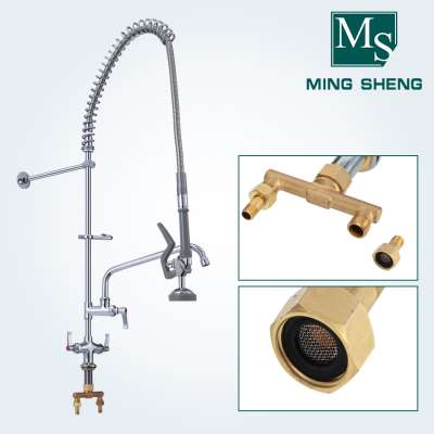 Jiangmen Kaiping Deck Mount 2 Handle Kitchen Plumbing Faucet Pre-Rinse Spray Unit for Dishwasher with CUPC Certificate