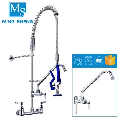 2017 New Wall-mounted Kitchen Pre Rinse Sink Mixer Taps Washing Machine Faucet with Long Flexible Spring Hose