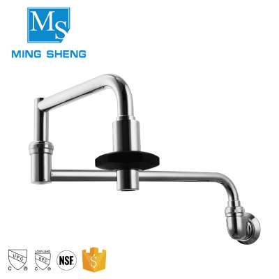 Wall Mount Folding 360 Swivel Double Joint Spout Kitchen Sink Water Tap Faucet Pot Filler